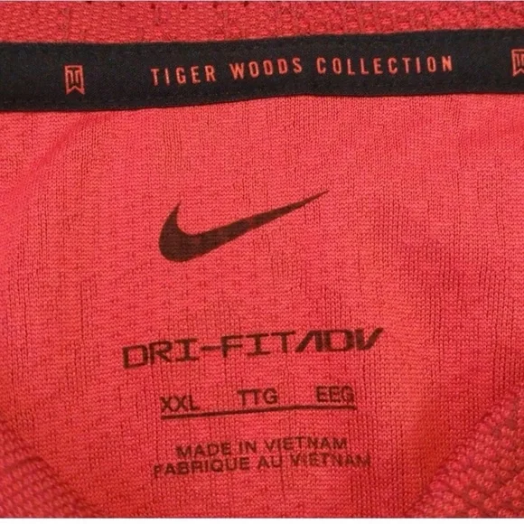 Nike Dri-FIT ADV Tiger Woods Golf Polo - Size 2XL - DH0711 687 - Red / Black NEW - Picture 3 of 7